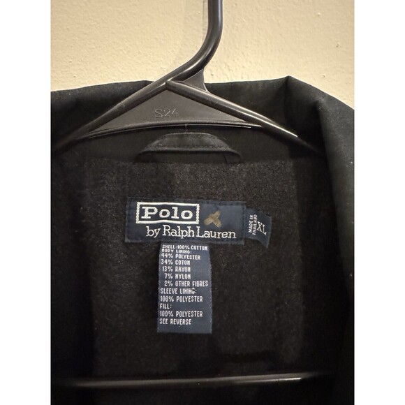 Vintage Polo Ralph Lauren Coat Men Black Field Barn Utility Jacket Work Chore XL - Picture 3 of 11
